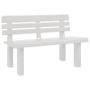vidaXL Banco de jard&iacute;n polipropileno blanco 110x52x71 cm