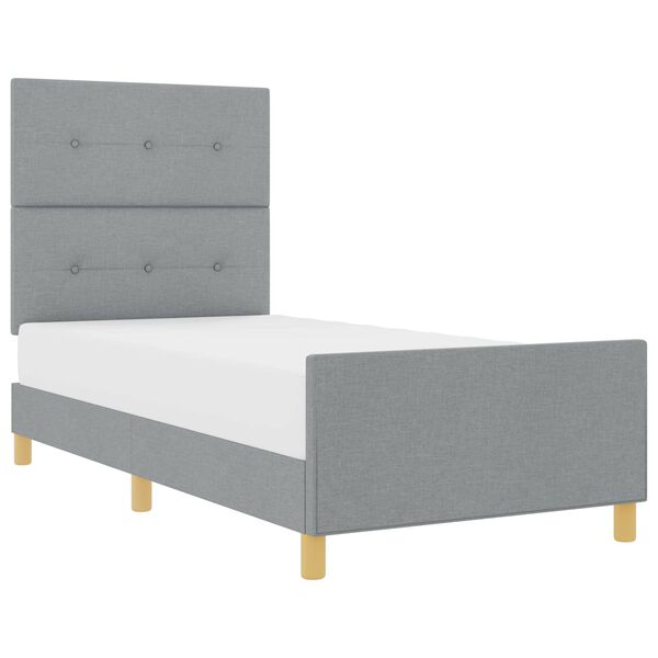 vidaXL Estructura de cama con cabecera Gris claro 80 x 200 cm tela