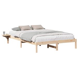 vidaXL Estructura de cama Natural 140 x 200 cm Madera de pino macizo
