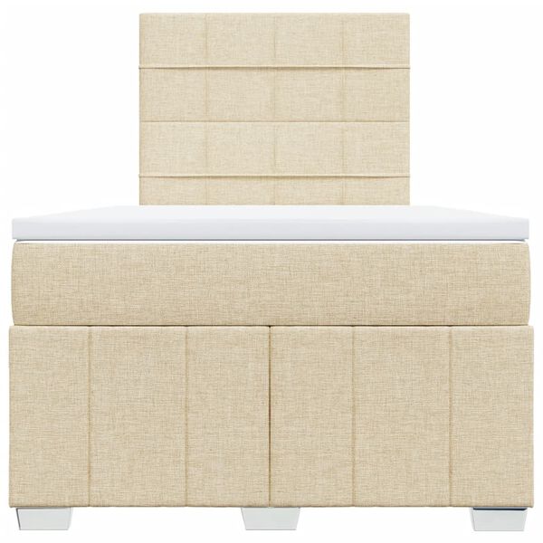 vidaXL Cama box spring con colch&oacute;n tela color crema 120x190 cm