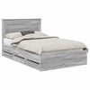 vidaXL Estructura de cama Gris Sonoma 120 x 190 cm Madera Ingenieril