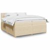 vidaXL Cama box spring con colch&oacute;n tela color crema 200x200 cm