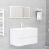 vidaXL Set muebles de ba&ntilde;o 2 piezas madera contrachapada blanco brillo