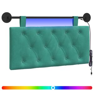 vidaXL Cabecero colgante Con luz LED Tuquesa Terciopelo