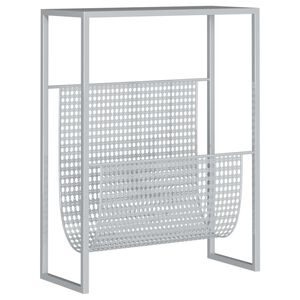 vidaXL Revistero de acero plateado 35x15x45 cm