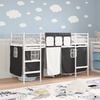 vidaXL Estructura de Cama Alta para Ni&ntilde;os con Cortinas y Negro