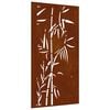 vidaXL Adorno de pared de jard&iacute;n acero corten dise&ntilde;o bamb&uacute; 105x55 cm