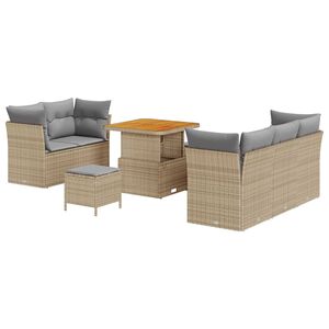 vidaXL Conjunto de sofá de jardín 8 pcs Beige ratán sintético