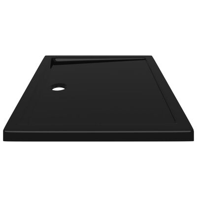 vidaXL Plato de ducha rectangular negro ABS 80x100 cm