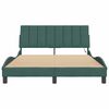 vidaXL Estructura de cama con LED sin colch&oacute;n Hanko terciopelo verde oscuro 140x200 cm