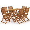 vidaXL Set comedor de jard&iacute;n plegable 7 piezas madera maciza de acacia