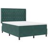 vidaXL Cama con Box Spring LED y Colch&oacute;n Verde oscuro 140 x 200 cm