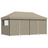 vidaXL Tienda de fiesta plegable Pop-Up con 4 paredes laterales taupe