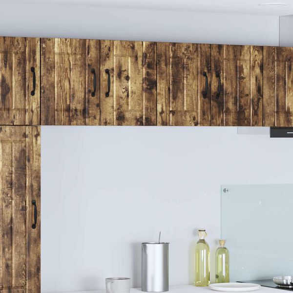 vidaXL Gabinetes de pared de cocina con puerta 2 pcs Roble ahumado