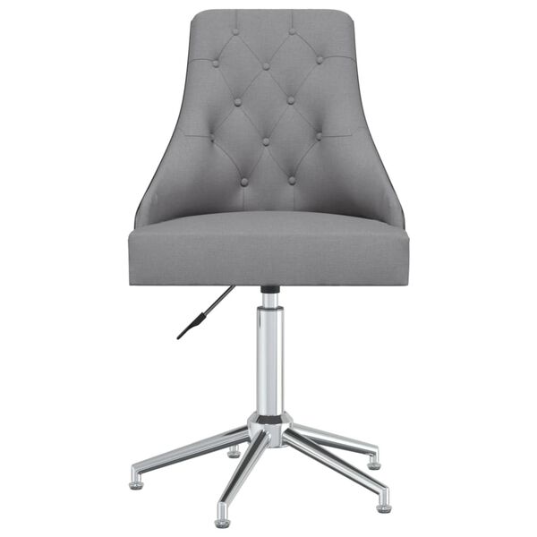 vidaXL Silla de oficina giratoria de tela gris claro
