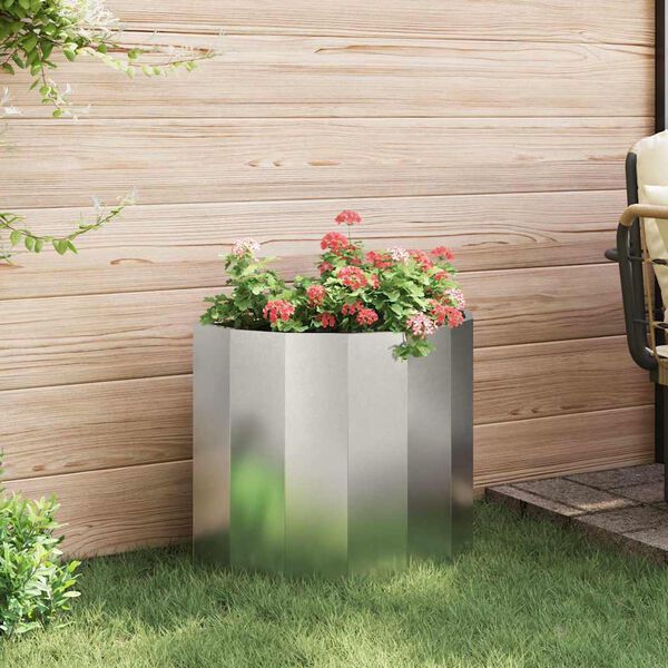 vidaXL Jardinera Plateado 60 x 30 x 50 cm Acero inoxidable