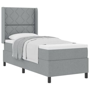 vidaXL Cama tipo Box Spring con coj&iacute;n Gris Claro 200 x 80 cm tela