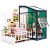 Robotime Kit de miniatura de bricolaje Balcony Daydreaming con luz LED