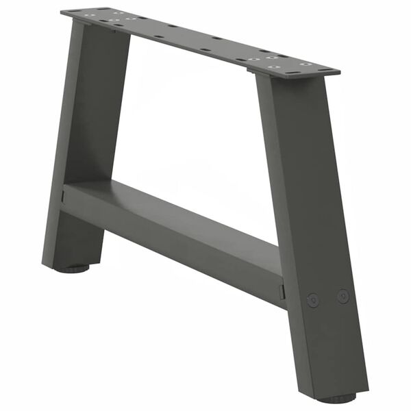 vidaXL Patas para mesa de centro en forma de A (2 unidades), antracita, 60 x (30-31) cm, acero