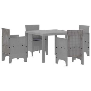 vidaXL Conjunto de Comedor de Jard&iacute;n 5 pcs Gris Claro Polipropileno