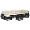 vidaXL Conjunto de sof&aacute;s de jard&iacute;n 8 uds. Negro y Blanco Crema