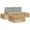 vidaXL 4 uds. Conjunto de sof&aacute;s de exterior Poli&eacute;ster Blanco