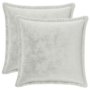 vidaXL Coj&iacute;n decorativo 2 uds. HOUTEN Gris Claro 30 x 30 cm Franela
