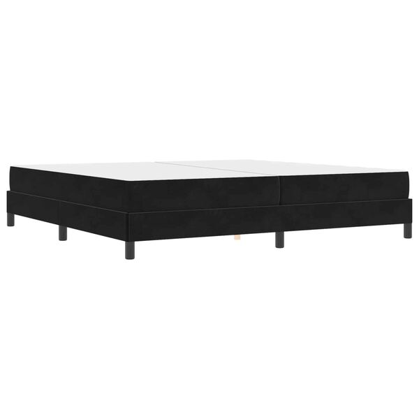 vidaXL Cama tipo Box Spring con colch&oacute;n Negro 200 x 200 cm tela