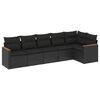 vidaXL Set de sof&aacute;s de jard&iacute;n 6 piezas y cojines rat&aacute;n sint&eacute;tico negro
