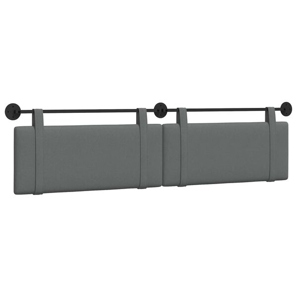 vidaXL Cabecera Colgante Liso Gris oscuro 210 x 55 x 5 cm tela