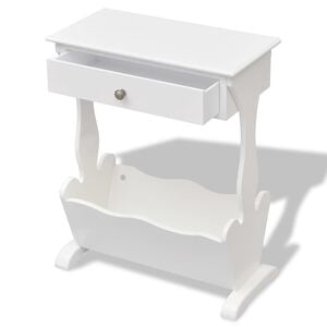 vidaXL Revistero Melrose blanco