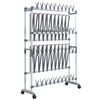 vidaXL Zapatero con ruedas plateado 89x27x120 cm