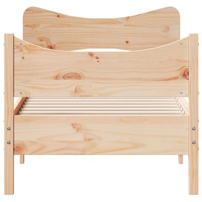 vidaXL Estructura de cama con cabecero madera maciza de pino 90x200 cm