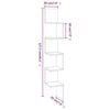 vidaXL Estanter&iacute;a esquina pared madera roble marr&oacute;n 20x20x127,5 cm