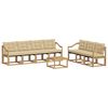 vidaXL Conjunto de sof&aacute;s de exterior con coj&iacute;n 8 pcs y Beige