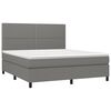vidaXL Cama box spring con colch&oacute;n tela gris oscuro 180x200 cm