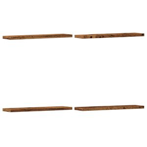 vidaXL Estantes pared 4 uds madera ingenier&iacute;a envejecida 40x10x1,5 cm