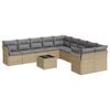 vidaXL Set de sof&aacute;s de jard&iacute;n 11pzas con cojines rat&aacute;n sint&eacute;tico beige