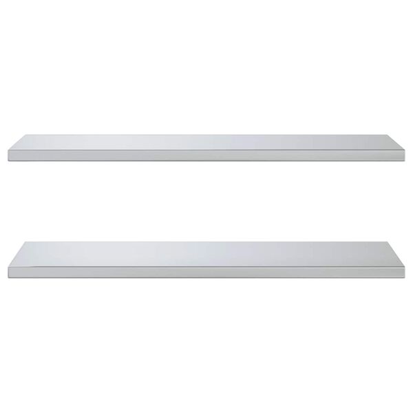 vidaXL Estantes de pared 2 uds acero inoxidable plateado 100x40 cm