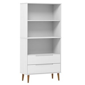 vidaXL Librer&iacute;a MOLDE madera maciza de pino blanco 85x35x170,5 cm