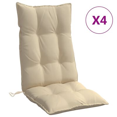 vidaXL Cojines de silla con respaldo alto 4 uds tela Oxford beige