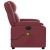vidaXL Sillón masaje reclinable eléctrico cuero sintético rojo tinto