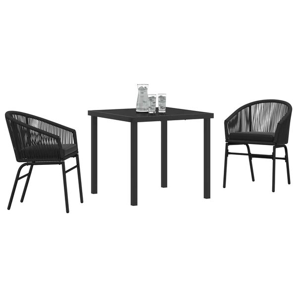 vidaXL Conjunto de Comedor de Jardín 3 pcs Gris Poliratán