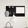 vidaXL Perchero de pared con estante Roble Negro 90 x 10 x 50 cm