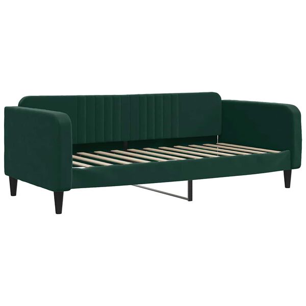 vidaXL Sof&aacute; cama nido con cajones terciopelo verde oscuro 100x200 cm