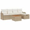 vidaXL Conjunto de sof&aacute;s de jard&iacute;n 6 uds. Beige Polirat&aacute;n