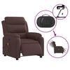 vidaXL Sillón reclinable de masaje eléctrico tela marrón oscuro