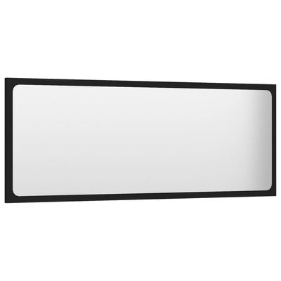 vidaXL Espejo de baño madera contrachapada negro 100x1,5x37 cm