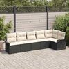 vidaXL Conjunto de sofá de jardín 6 pcs Negro ratán sintético