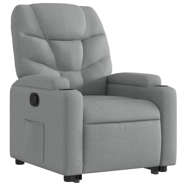 vidaXL Sillón reclinable elevable de tela gris claro